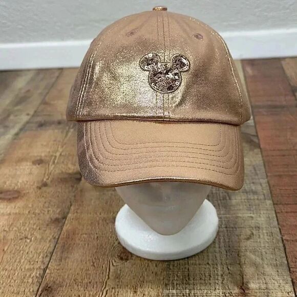 Disney Accessories - Disney Parks Sequins Mickey Mouse Rose Gold Hat Adjustable